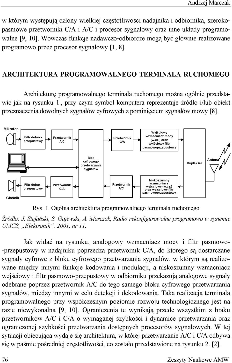 ARCHITEKTURA PROGRAMOWALNEGO TERMINALA RUCHOMEGO Architekturę programowalnego terminala ruchomego można ogólnie przedstawić jak na rysunku 1.