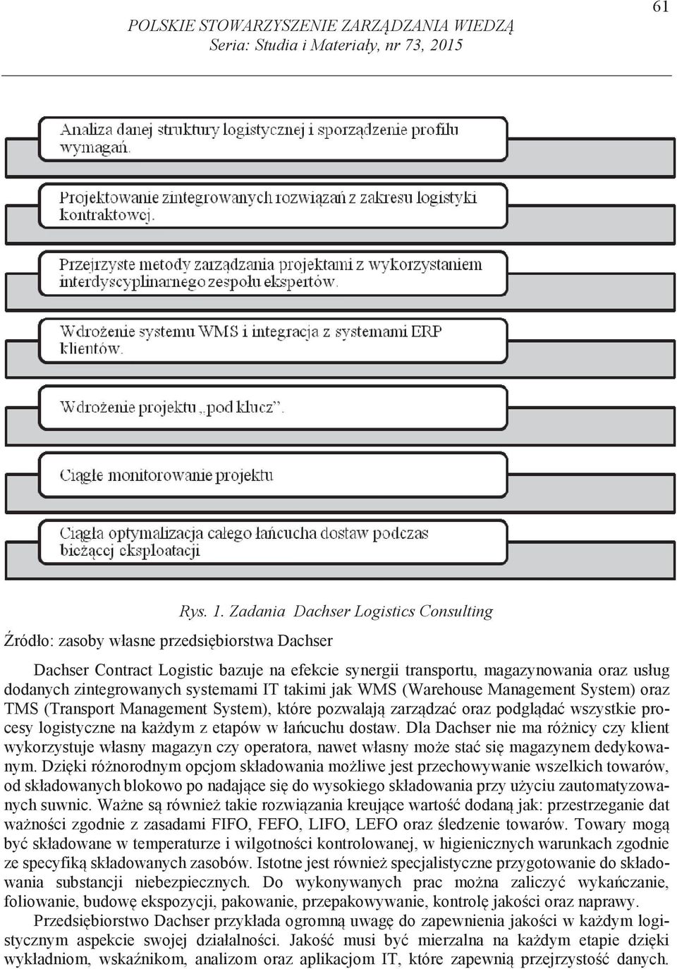 Management System) oraz TMS (Transport Management System), które pozwalaj zarz dza oraz podgl da wszystkie procesy logistyczne na ka dym z etapów w ła cuchu dostaw.