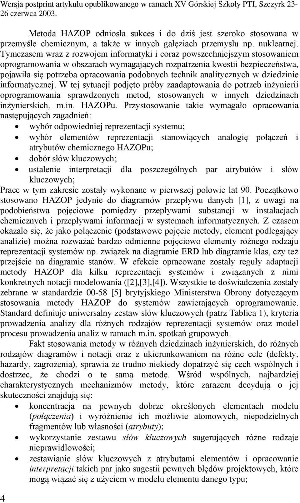 technik analitycznych w dziedzinie informatycznej.