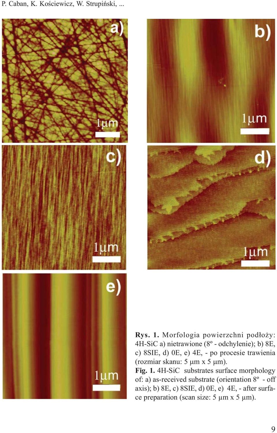 4E, - po procesie trawienia (rozmiar skanu: 5 μm x 5 μm). Fig. 1.