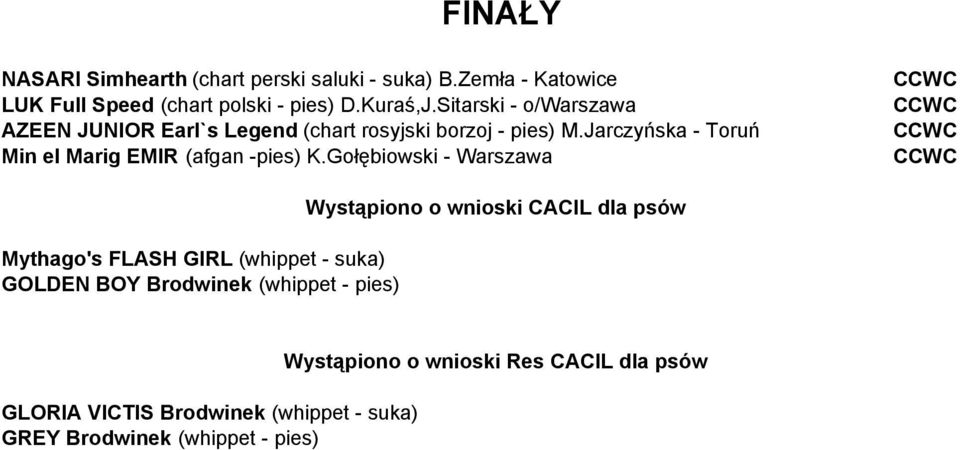 Jarczyńska - Toruń Min el Marig EMIR (afgan -pies) K.
