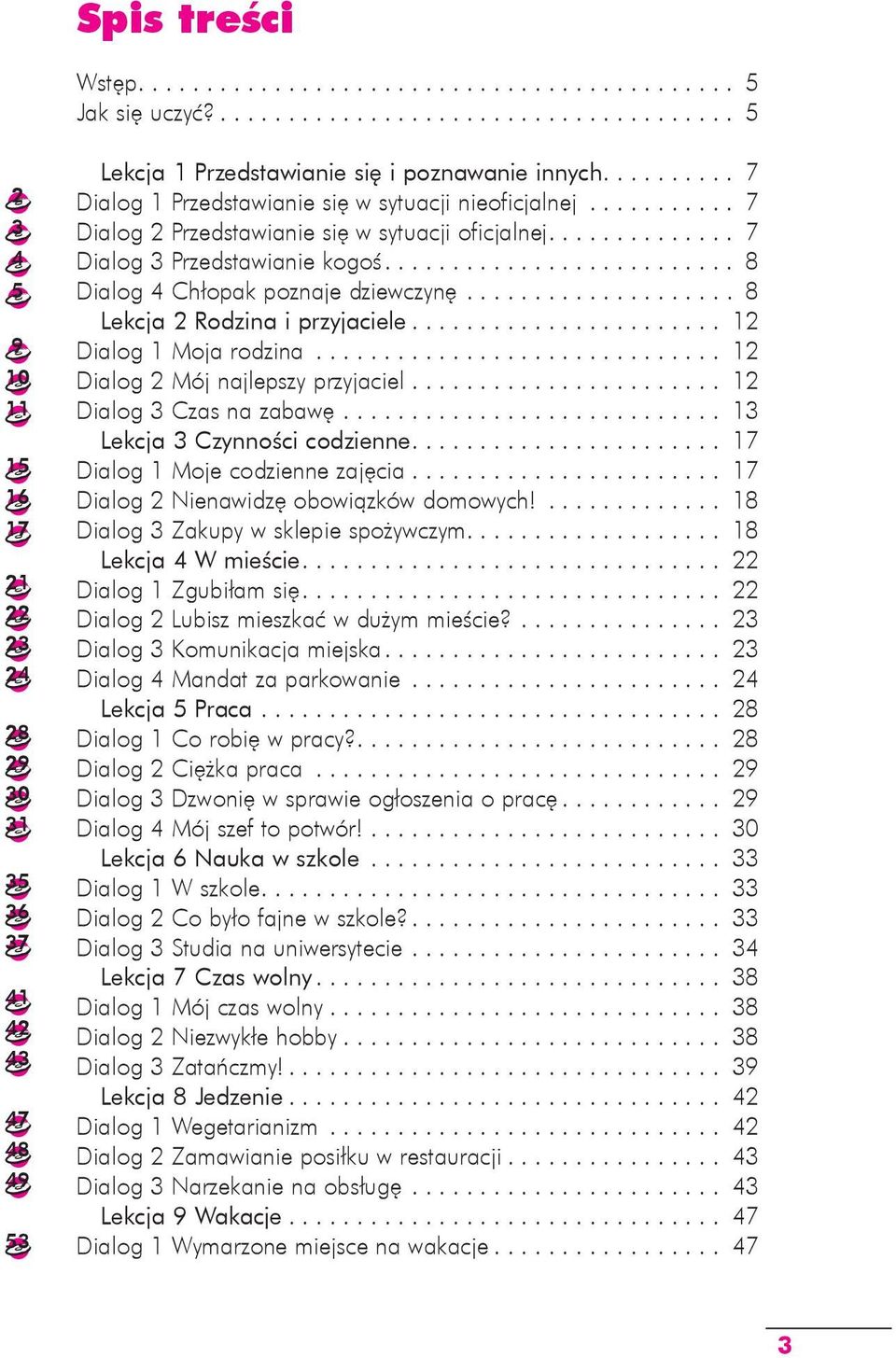 .. 8 Lekcja 2 Rodzina i przyjaciele... 12 Dialog 1 Moja rodzina... 12 Dialog 2 Mój najlepszy przyjaciel... 12 Dialog 3 Czas na zabawę... 13 Lekcja 3 Czynności codzienne.