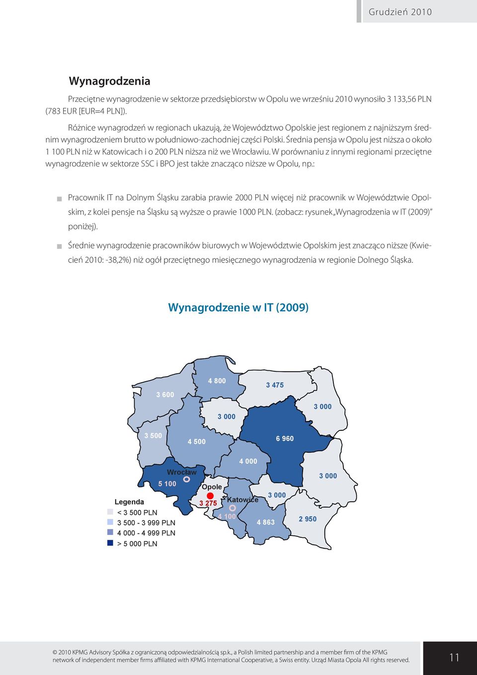 Średnia pensja w Opolu jest niższa o około 1 100 PLN niż w Katowicach i o 200 PLN niższa niż we Wrocławiu.