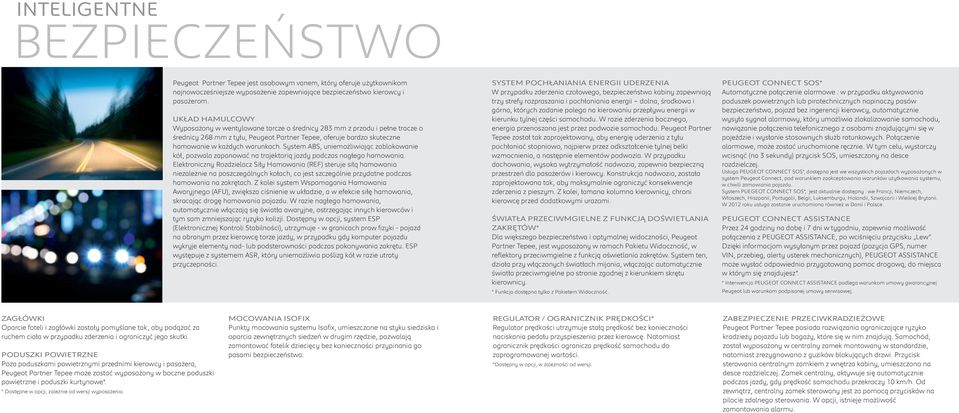 System ABS, uniemożliwiając zablokowanie kół, pozwala zapanować na trajektorią jazdy podczas nagłego hamowania.