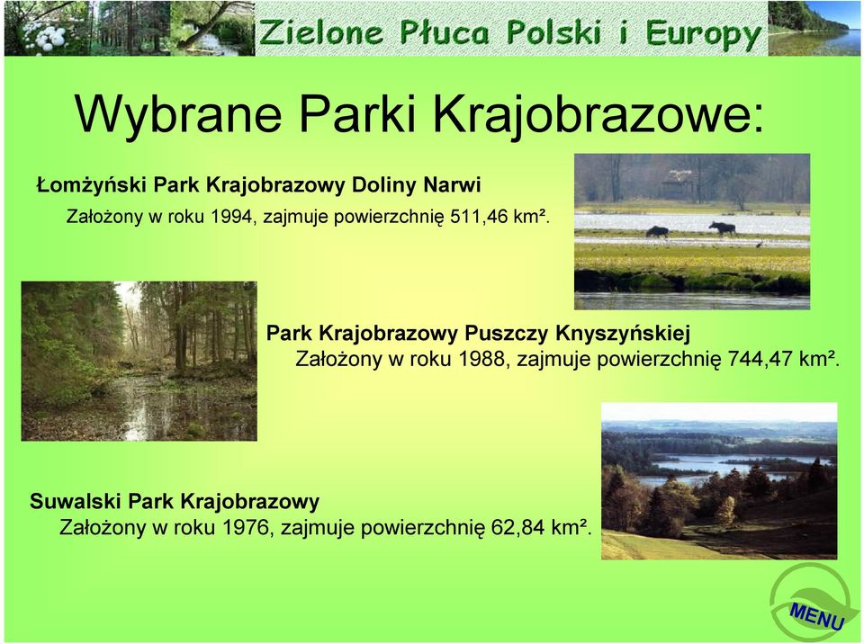 Park Krajobrazowy Puszczy Knyszyńskiej Założony w roku 1988, zajmuje