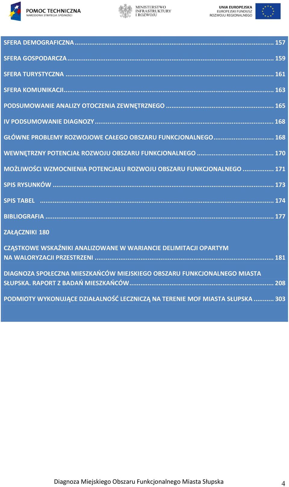 .. 170 MOŻLIWOŚCI WZMOCNIENIA POTENCJAŁU ROZWOJU OBSZARU FUNKCJONALNEGO... 171 SPIS RYSUNKÓW... 173 SPIS TABEL... 174 BIBLIOGRAFIA.