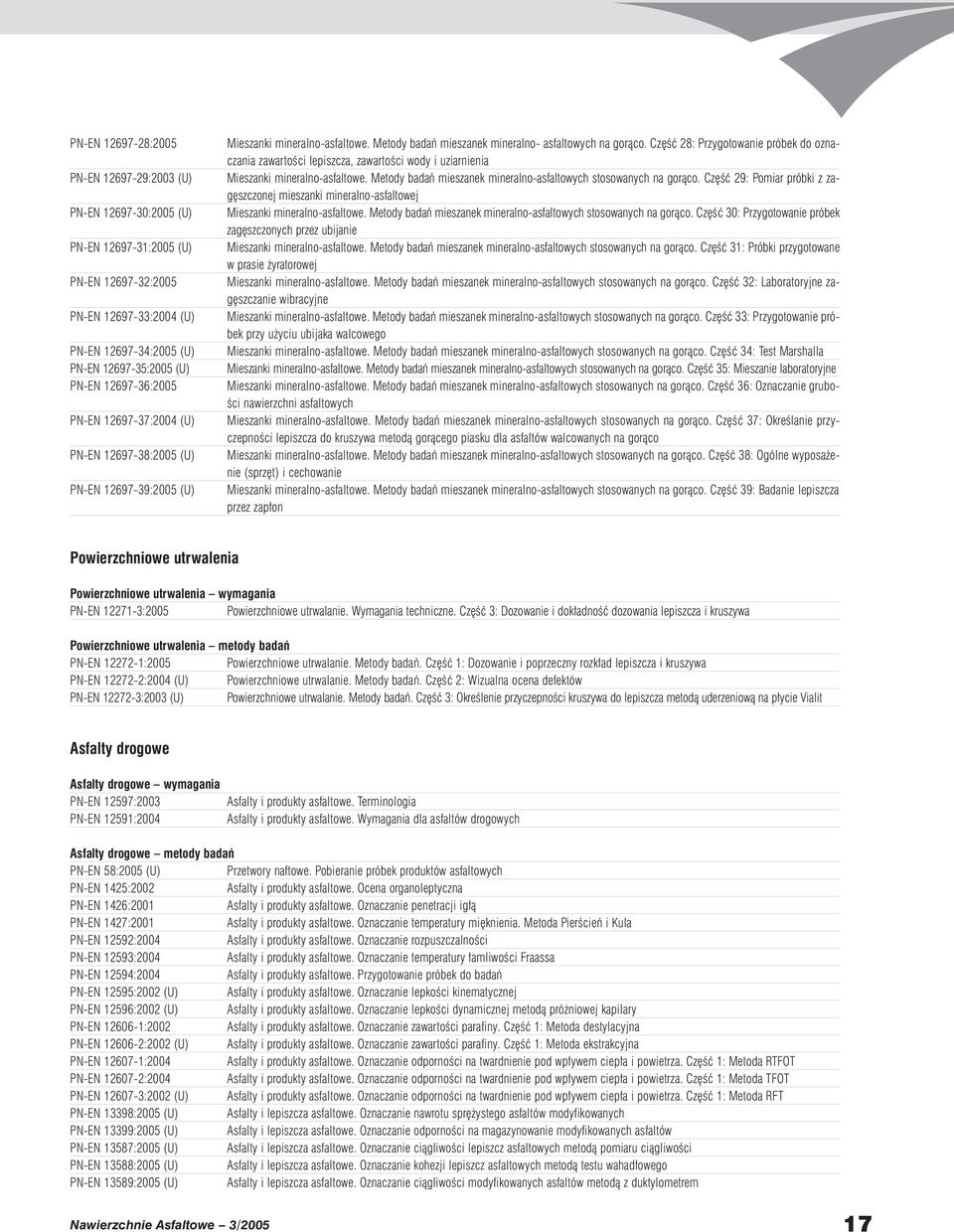 Cz Êç 28: Przygotowanie próbek do oznaczania zawartoêci lepiszcza, zawartoêci wody i uziarnienia Mieszanki mineralno-asfaltowe. Metody badaƒ mieszanek mineralno-asfaltowych stosowanych na goràco.