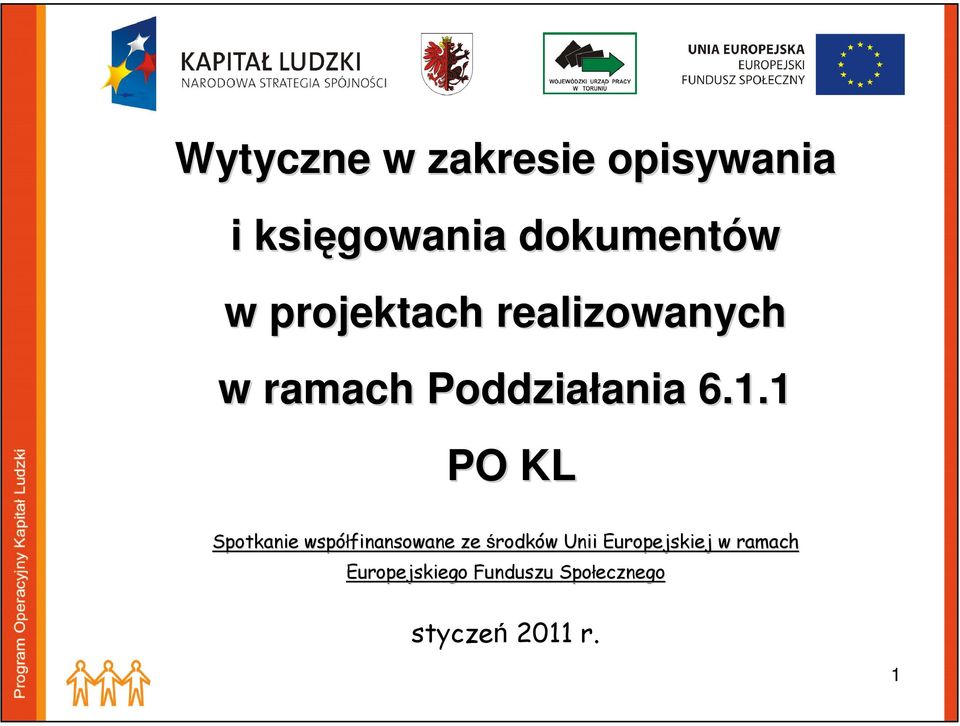 1 PO KL Spotkanie współfinansowane ze środków w Unii