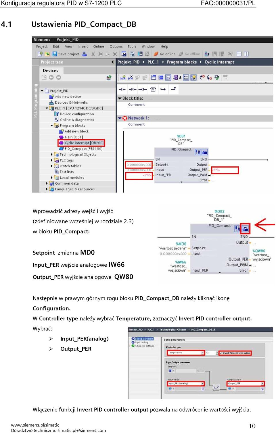 prawym górnym rogu bloku PID_Compact_DB należy kliknąć ikonę Configuration.