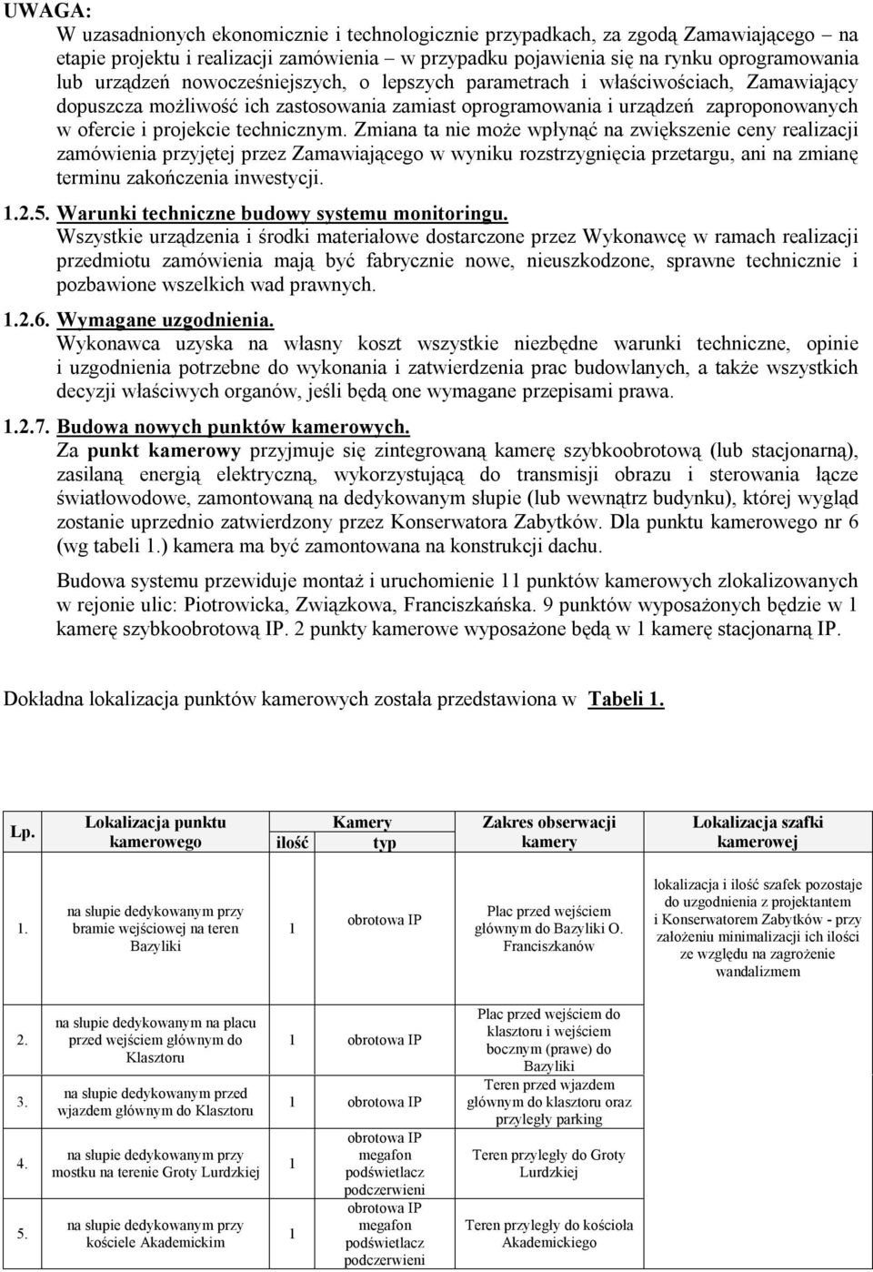 Zmiana ta nie może wpłynąć na zwiększenie ceny realizacji zamówienia przyjętej przez Zamawiającego w wyniku rozstrzygnięcia przetargu, ani na zmianę terminu zakończenia inwestycji..2.5.