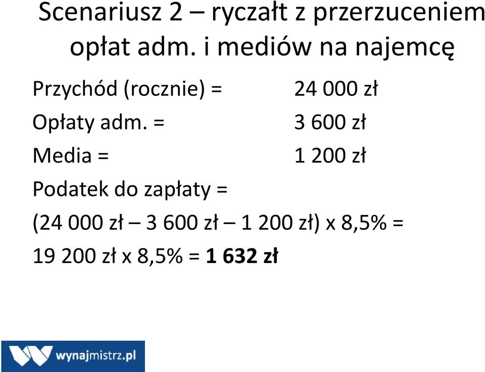 = Media = 24 000 zł 3 600 zł 1 200 zł Podatek do zapłaty