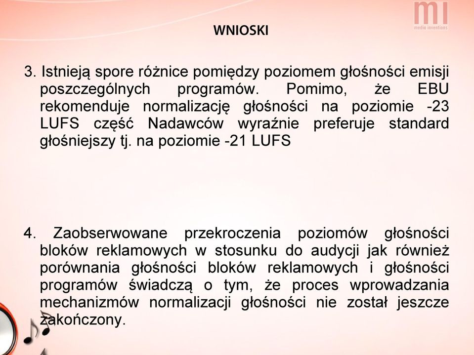 na poziomie -21 LUFS 4.