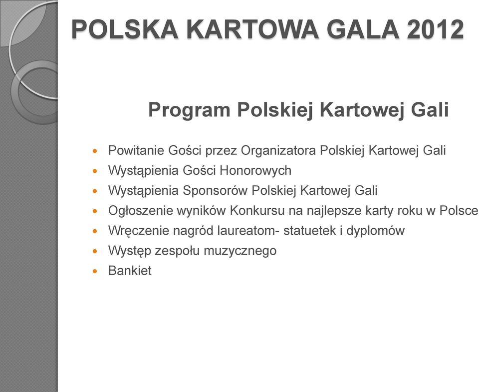 Kartowej Gali Ogłoszenie wyników Konkursu na najlepsze karty roku w Polsce