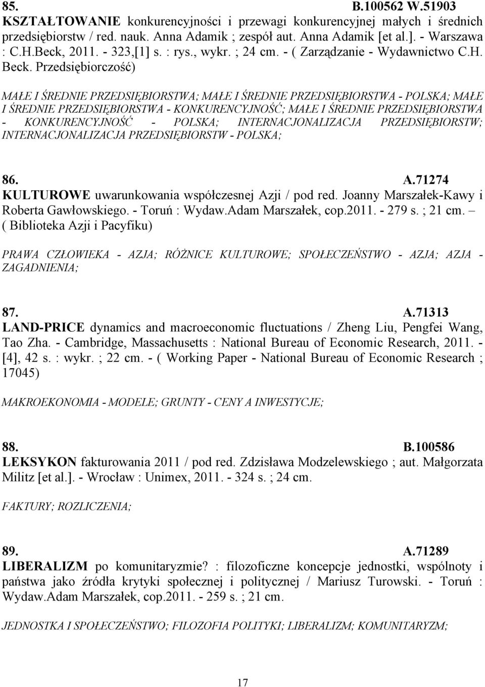 Przedsiębiorczość) MAŁE I ŚREDNIE PRZEDSIĘBIORSTWA; MAŁE I ŚREDNIE PRZEDSIĘBIORSTWA - POLSKA; MAŁE I ŚREDNIE PRZEDSIĘBIORSTWA - KONKURENCYJNOŚĆ; MAŁE I ŚREDNIE PRZEDSIĘBIORSTWA - KONKURENCYJNOŚĆ -