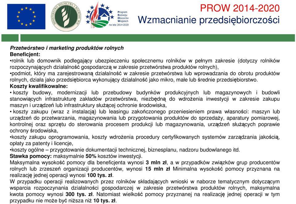 działa jako przedsiębiorca wykonujący działalność jako mikro, małe lub średnie przedsiębiorstwo.