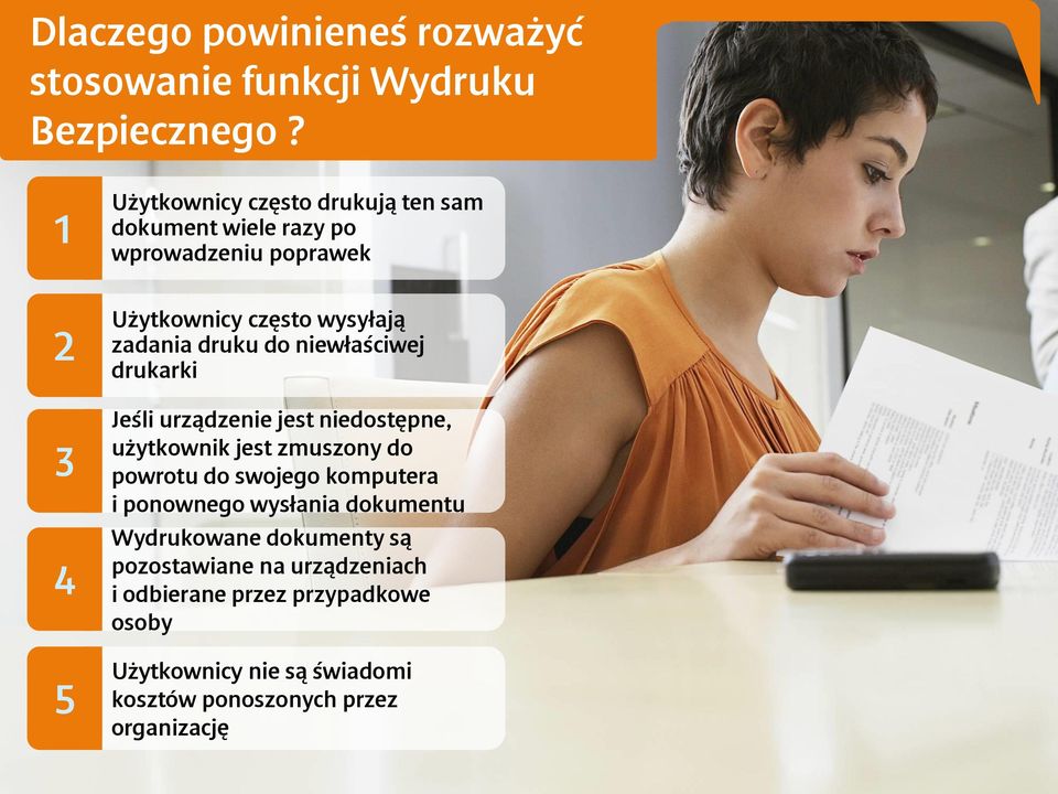 do niewłaściwej drukarki 3 4 5 Jeśli urządzenie jest niedostępne, użytkownik jest zmuszony do powrotu do swojego komputera i