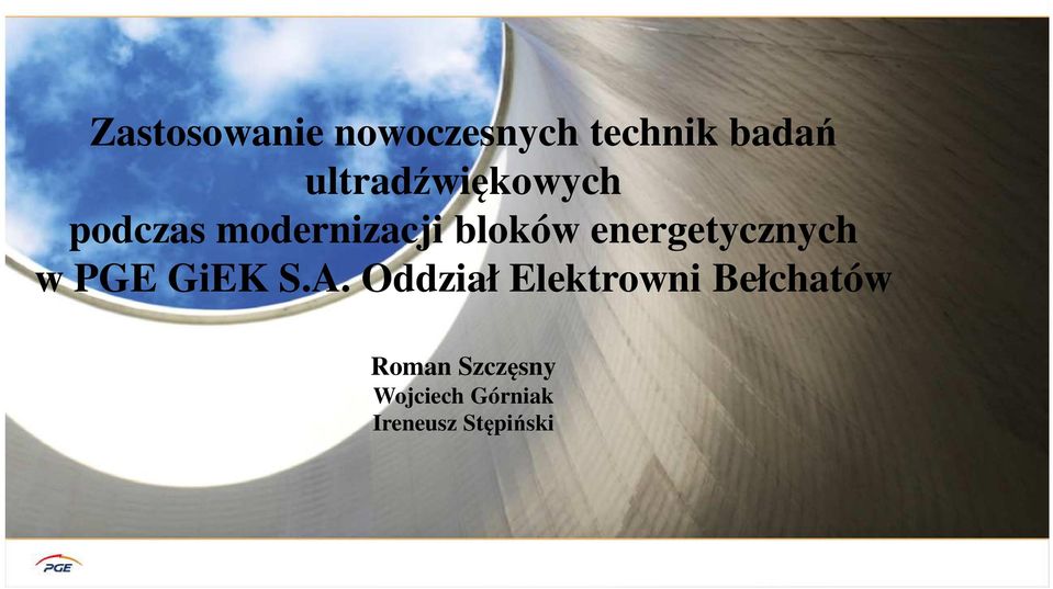 energetycznych w PGE GiEK S.A.