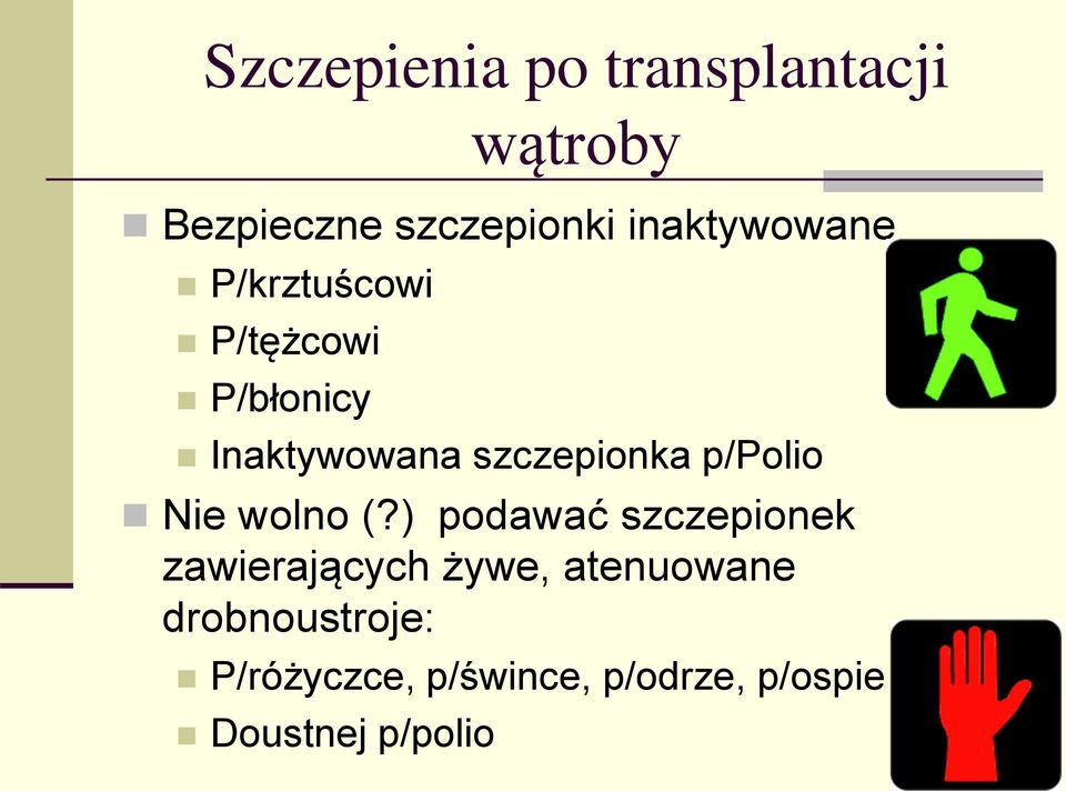 szczepionka p/polio Nie wolno (?