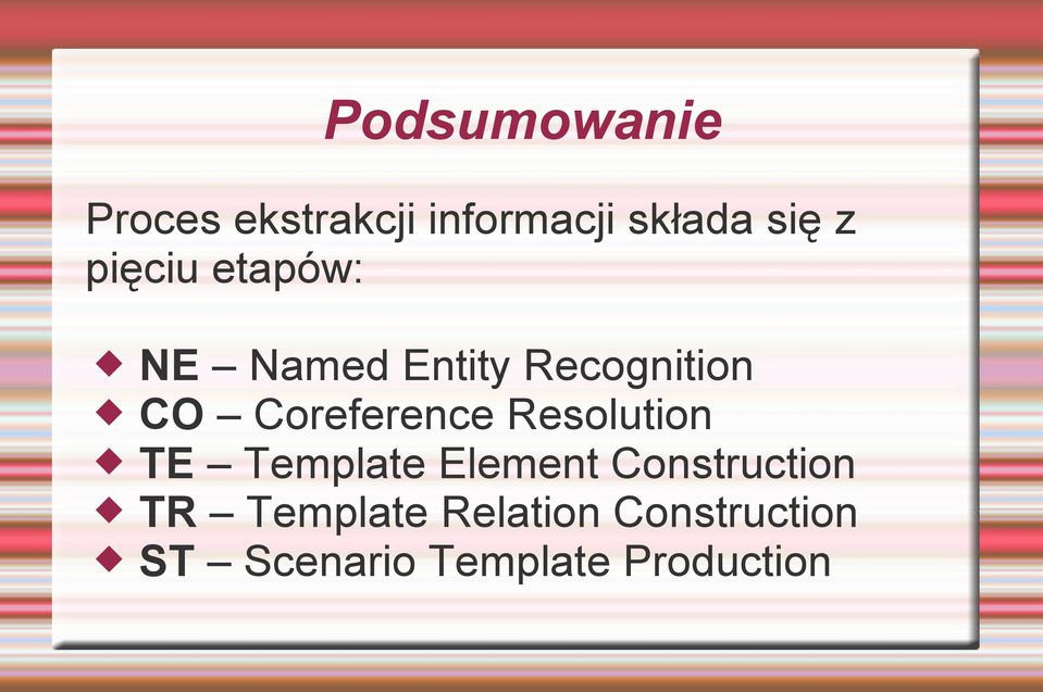 Coreference Resolution TE Template Element Construction