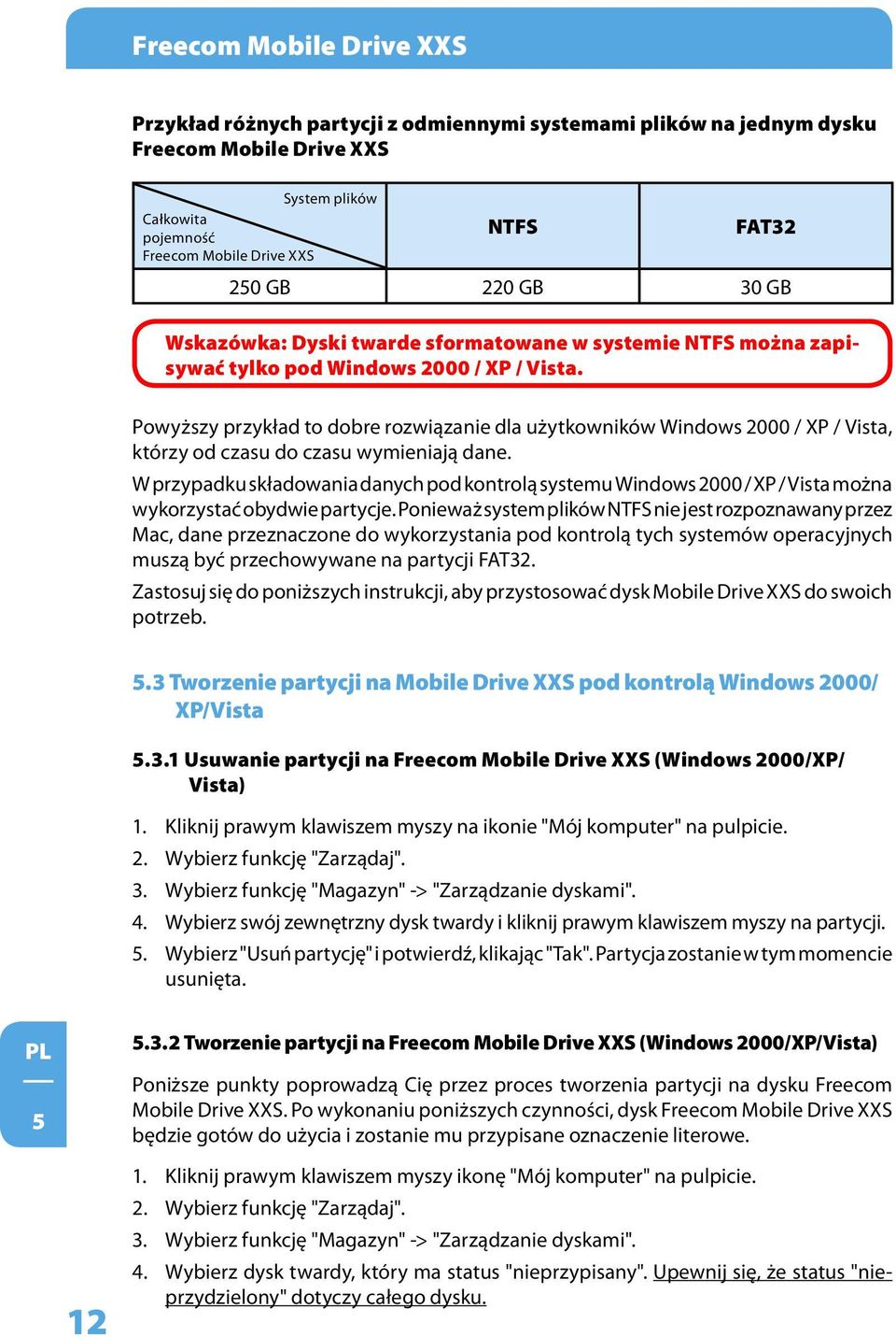 Powyższy przykład to dobre rozwiązanie dla użytkowników Windows 2000 / XP / Vista, którzy od czasu do czasu wymieniają dane.