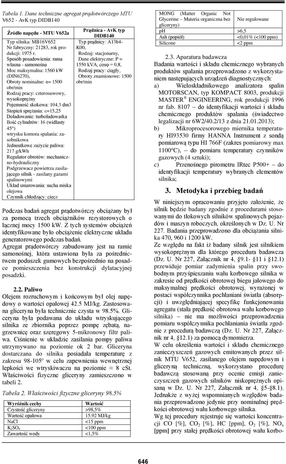 sprężania: =15,25 Doładowanie: turboładowarka Ilość cylindrów: 16 (widlasty 45 ) wtrysku komora spalania: zasobnikowa Jednostkowe zużycie paliwa: 217 g/kwh Regulator obrotów: mechaniczno-hydrauliczny