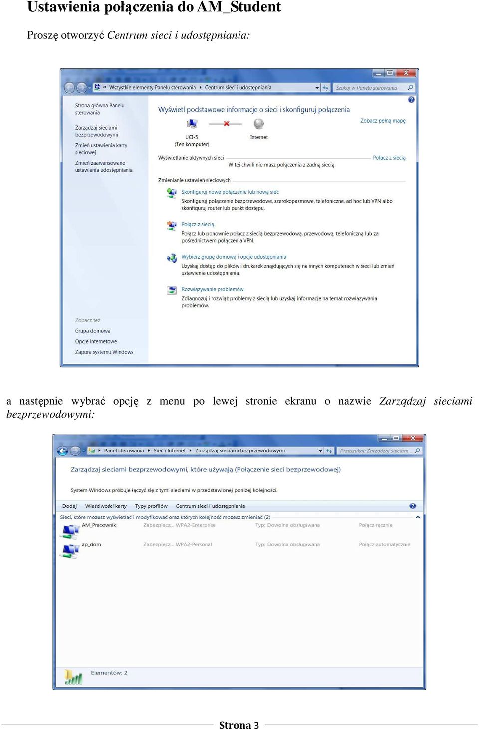 następnie wybrać opcję z menu po lewej stronie