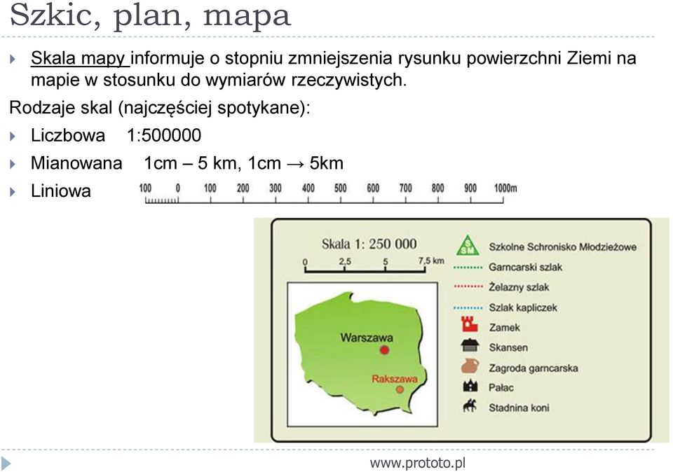 stosunku do wymiarów rzeczywistych.