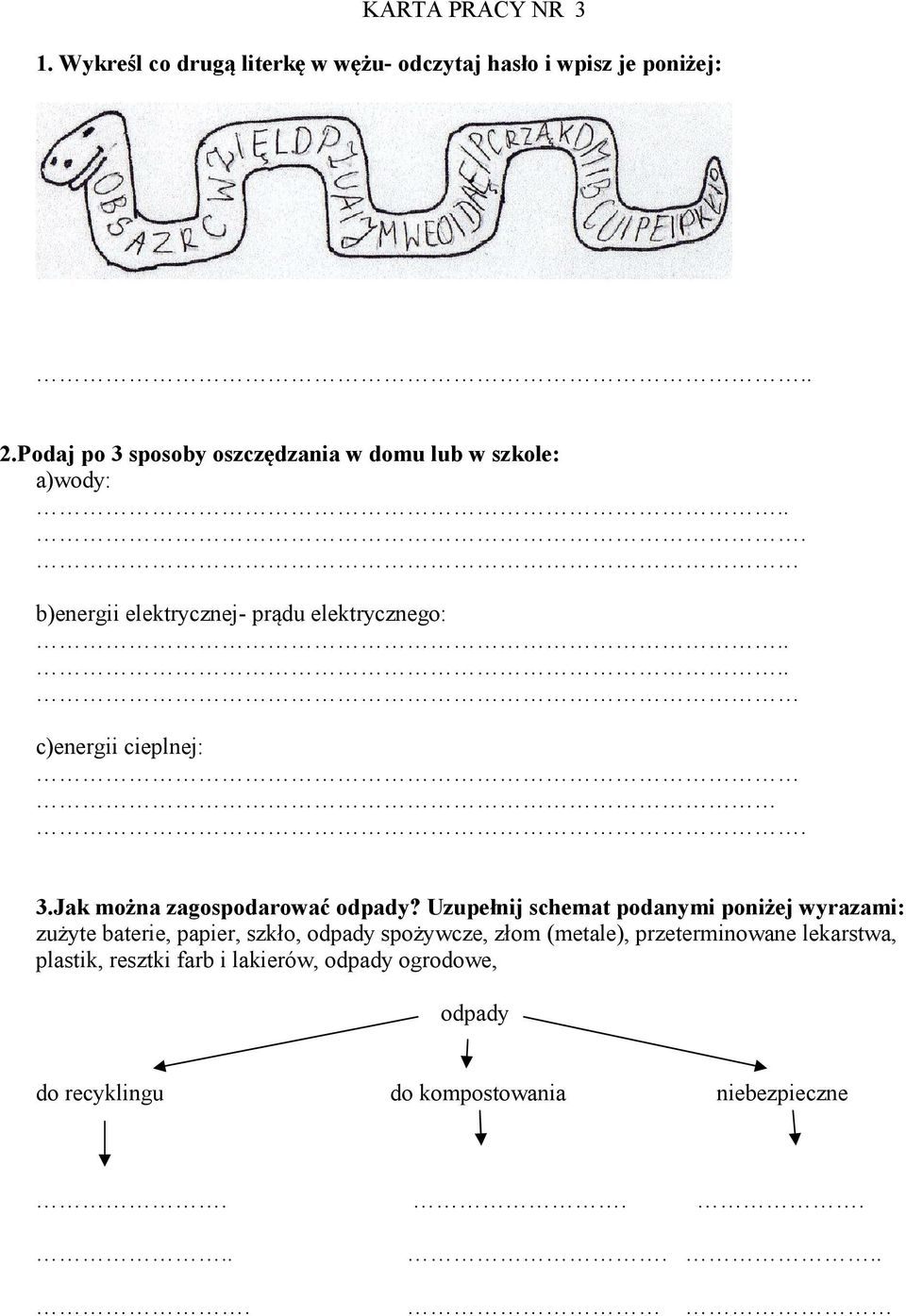 ... c)energii cieplnej:. 3.Jak można zagospodarować odpady?