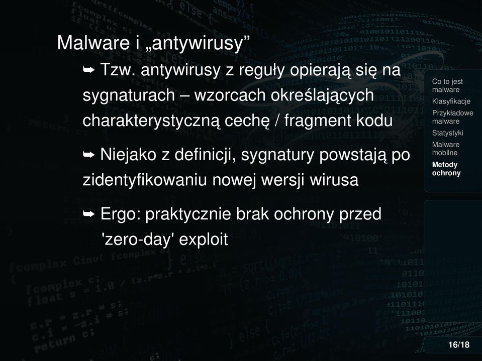 określających charakterystyczną cechę / fragment kodu Niejako z