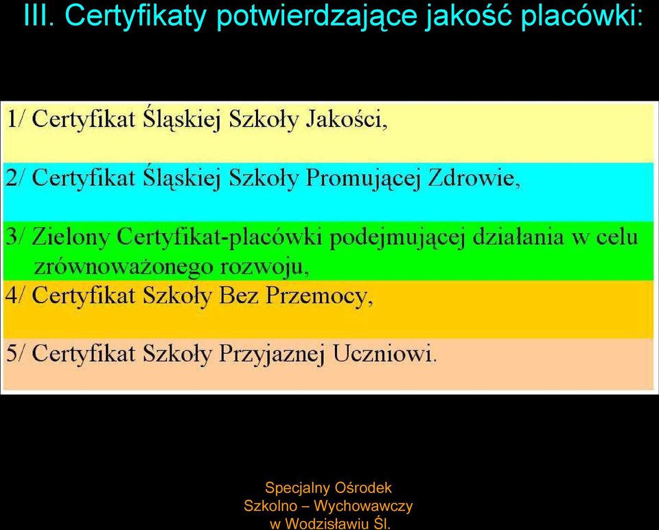 placówki: Specjalny Ośrodek