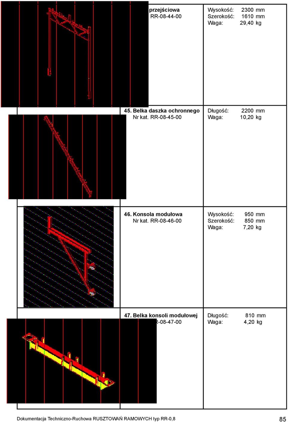 Konsola modułowa Nr kat. RR-08-46-00 950 mm 850 mm 7,20 kg 47.