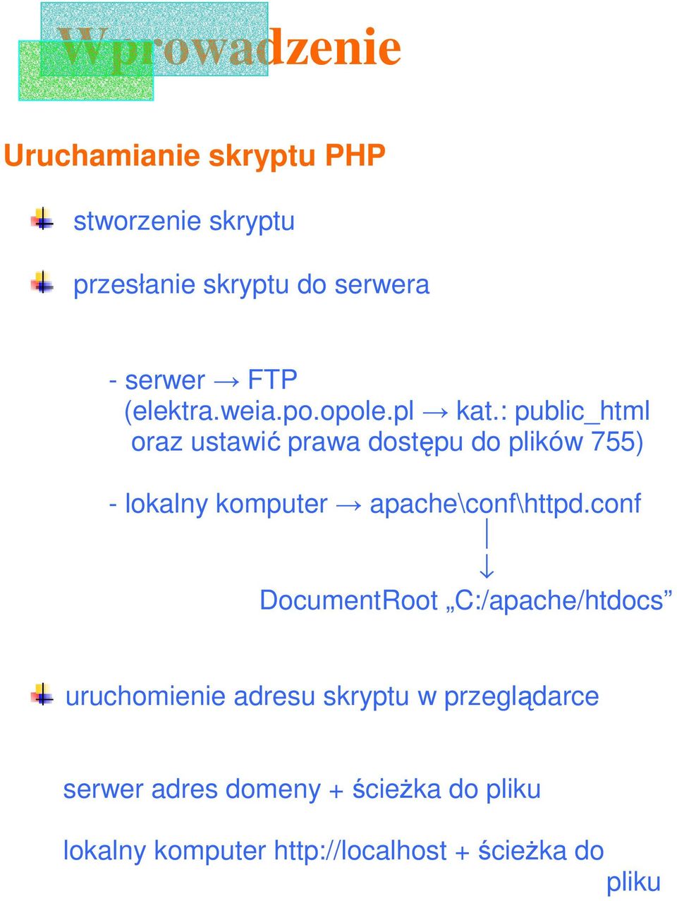 : public_html oraz ustawić prawa dostępu do plików 755) - lokalny komputer apache\conf\httpd.