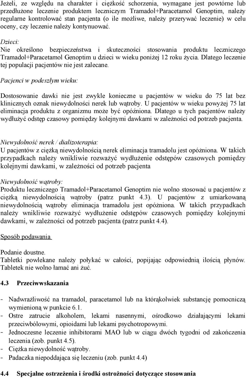 Dzieci tramadol dawkowanie u