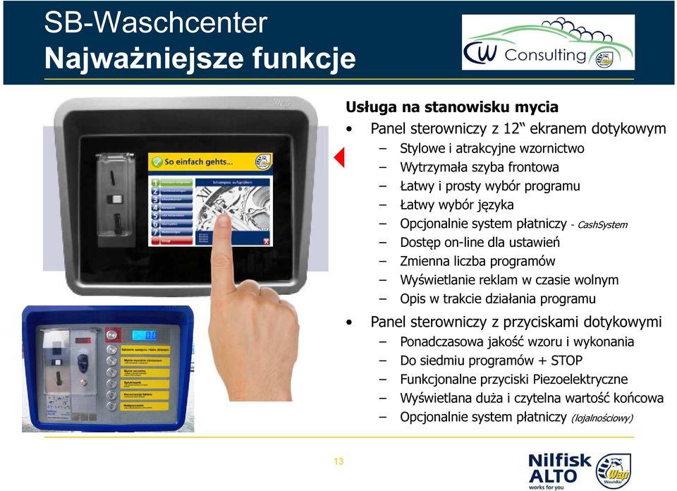 reklam w czasie wolnym Opis w trakcie działania programu Panel sterowniczy z przyciskami dotykowymi Ponadczasowa jakość wzoru i wykonania Do siedmiu