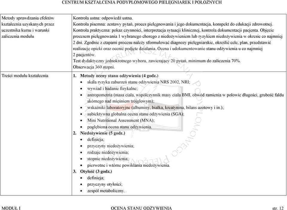 Kontrola praktyczna: pokaz czynności, interpretacja sytuacji klinicznej, kontrola dokumentacji pacjenta.