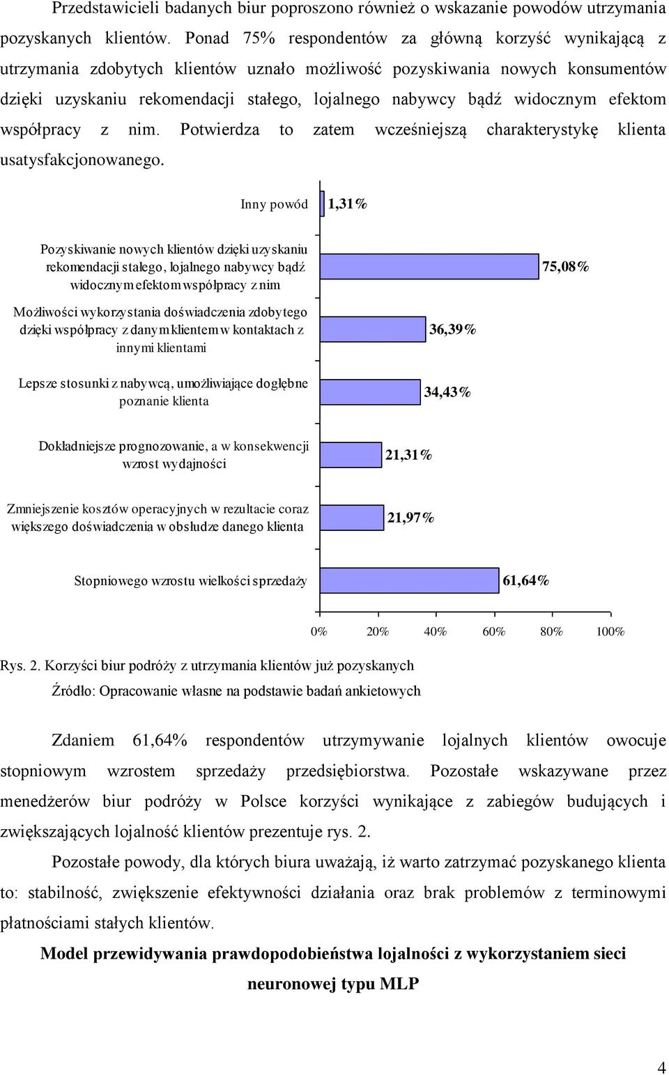 widocznym efektom współpracy z nim. Potwierdza to zatem wcześniejszą charakterystykę klienta usatysfakcjonowanego.