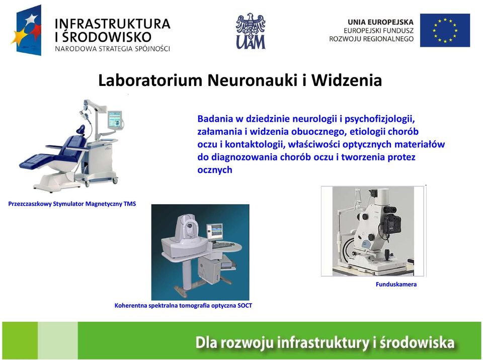 optycznych materiałów do diagnozowania chorób oczu i tworzenia protez ocznych