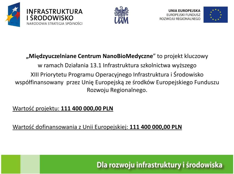 Środowisko współfinansowany przez Unię Europejską ze środków Europejskiego Funduszu Rozwoju