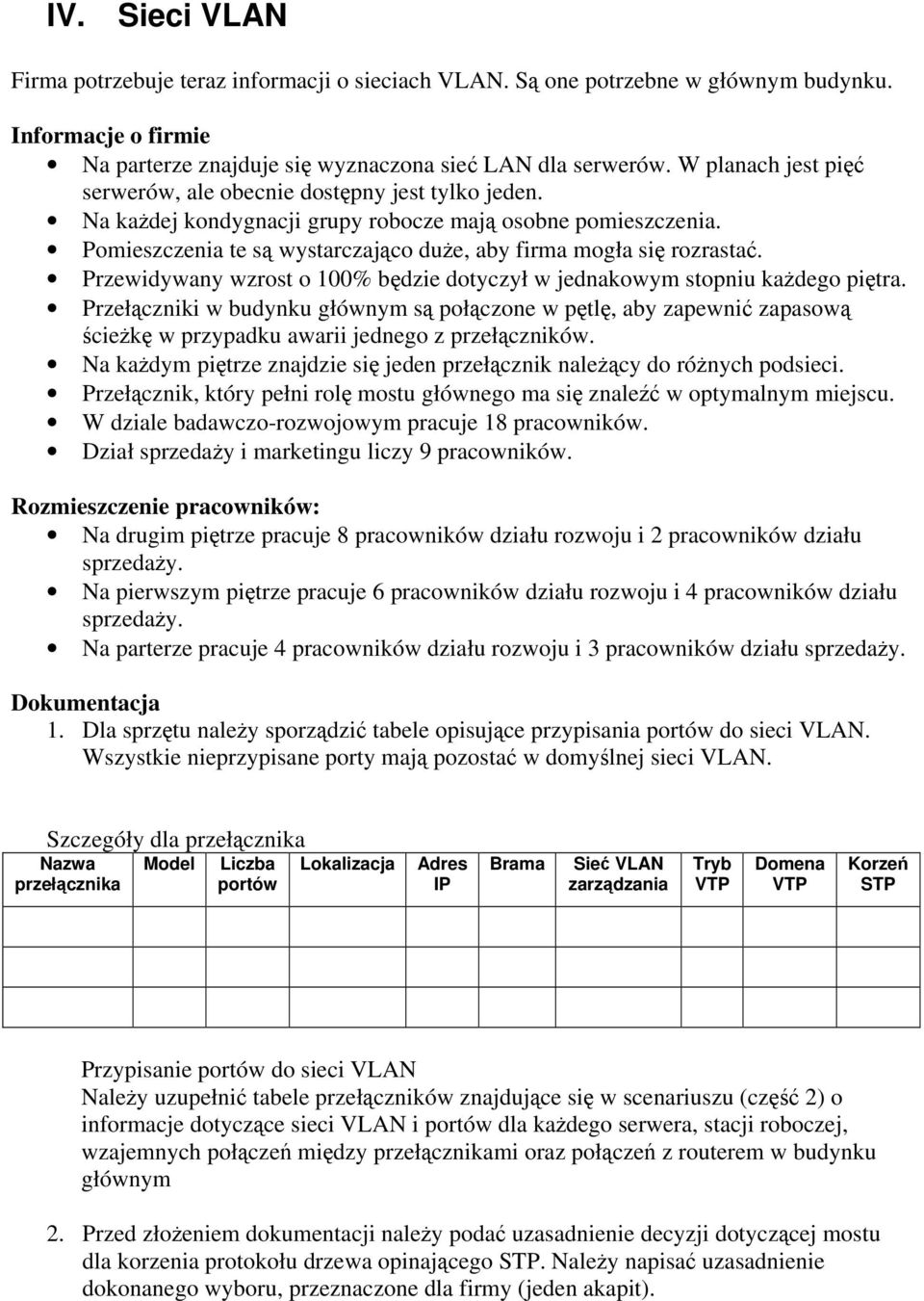 Pomieszczenia te są wystarczająco duże, aby firma mogła się rozrastać. Przewidywany wzrost o 100% będzie dotyczył w jednakowym stopniu każdego piętra.