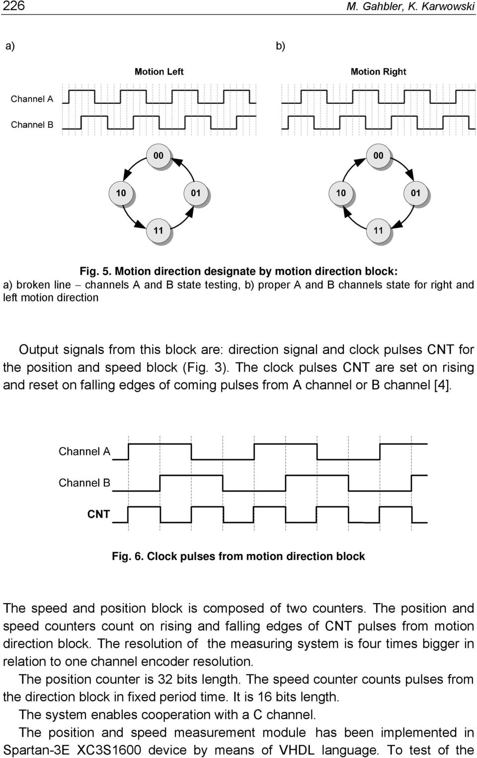 block are: direction signal and clock pulses CNT for the position and speed block (Fig. 3).