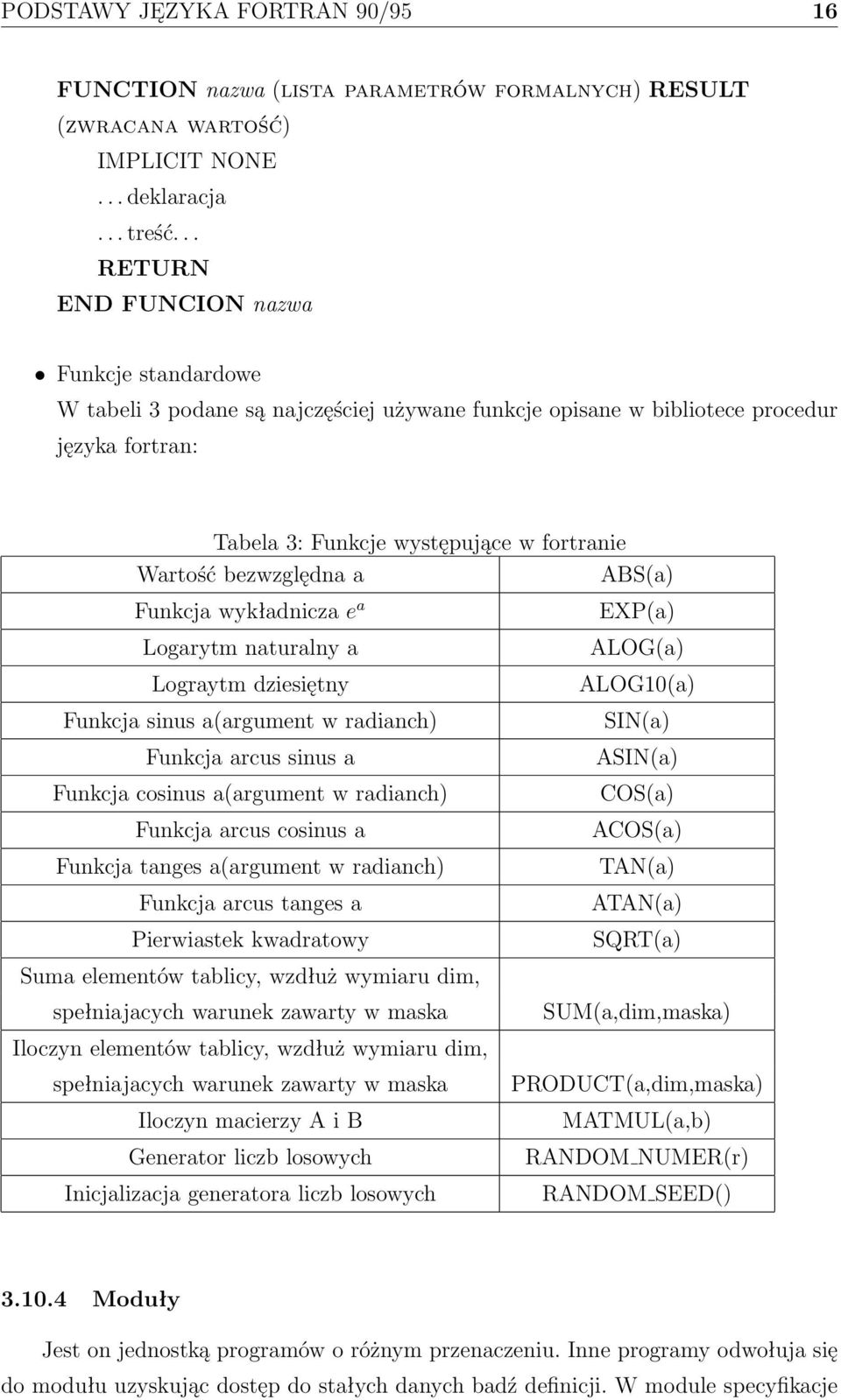 bezwzględna a ABS(a) Funkcja wykładnicza e a Logarytm naturalny a Lograytm dziesiętny Funkcja sinus a(argument w radianch) Funkcja arcus sinus a Funkcja cosinus a(argument w radianch) Funkcja arcus