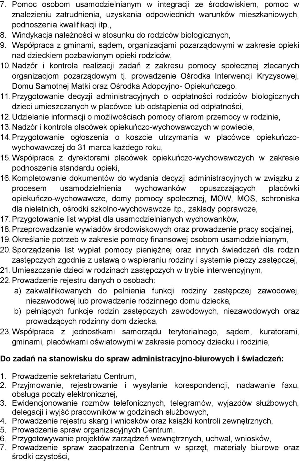 Nadzór i kontrola realizacji zadań z zakresu pomocy społecznej zlecanych organizacjom pozarządowym tj.