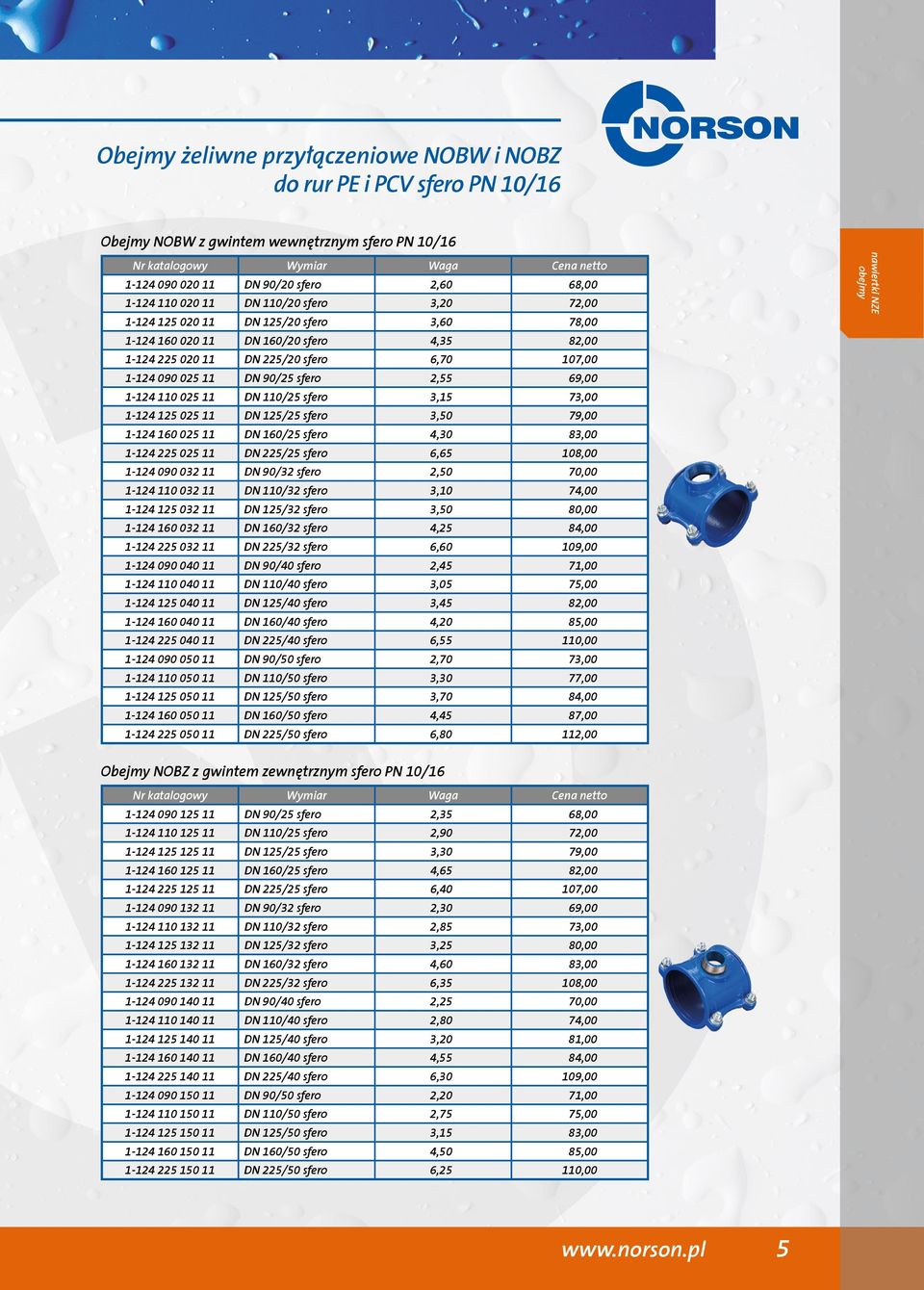 025 11 DN 110/25 sfero 3,15 73,00 1-124 125 025 11 DN 125/25 sfero 3,50 79,00 1-124 160 025 11 DN 160/25 sfero 4,30 83,00 1-124 225 025 11 DN 225/25 sfero 6,65 108,00 1-124 090 032 11 DN 90/32 sfero