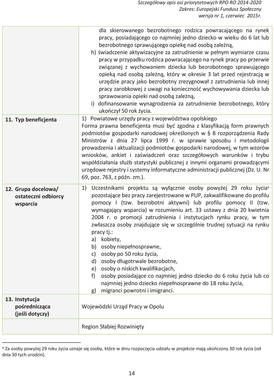 rodzica!powracaj$cego!na!rynek!pracy!po!przerwie! zwi$zanej! z! wychowaniem! dziecka! lub! bezrobotnego! sprawuj$cego! opiek$! nad! osob$! zale*n$, który! w! okresie! 3! lat! przed! rejestracj$! w! urz%dzie!