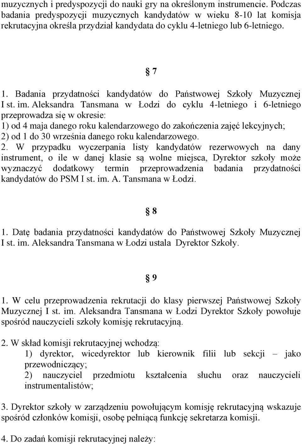 Badania przydatności kandydatów do Państwowej Szkoły Muzycznej I st. im.