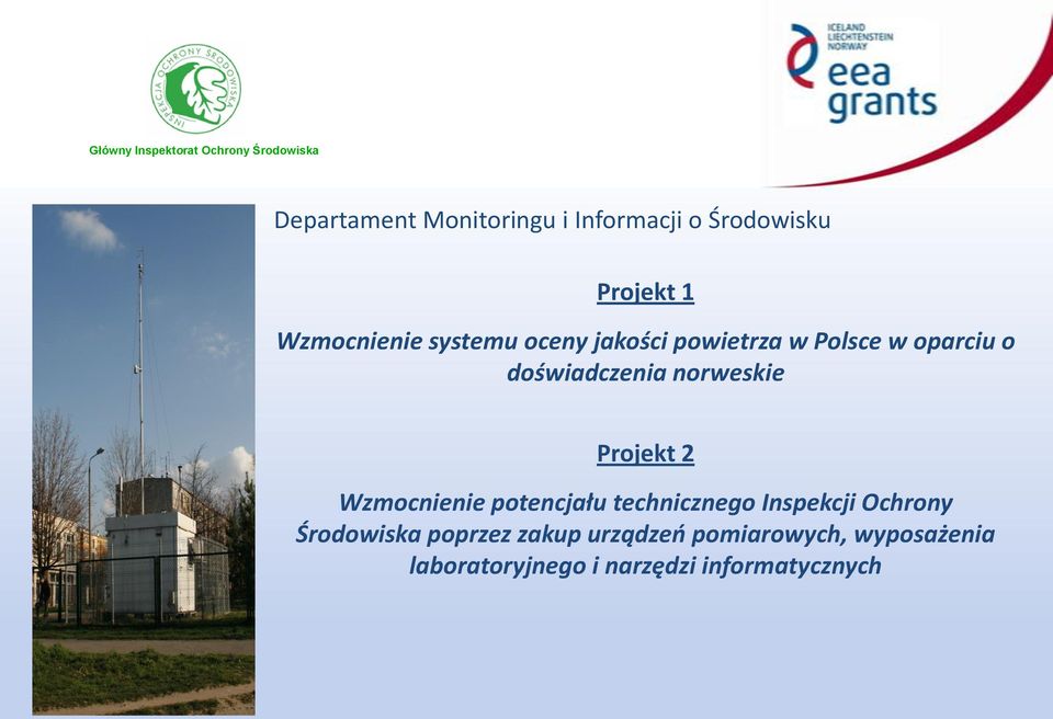 Projekt 2 Wzmocnienie potencjału technicznego Inspekcji Ochrony Środowiska