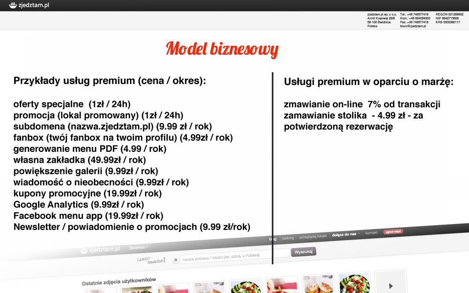 99zł / rok) wiadomość o nieobecności (9.99zł / rok) kupony promocyjne (19.99zł / rok) Google Analytics (9.99zł / rok) Facebook menu app (19.