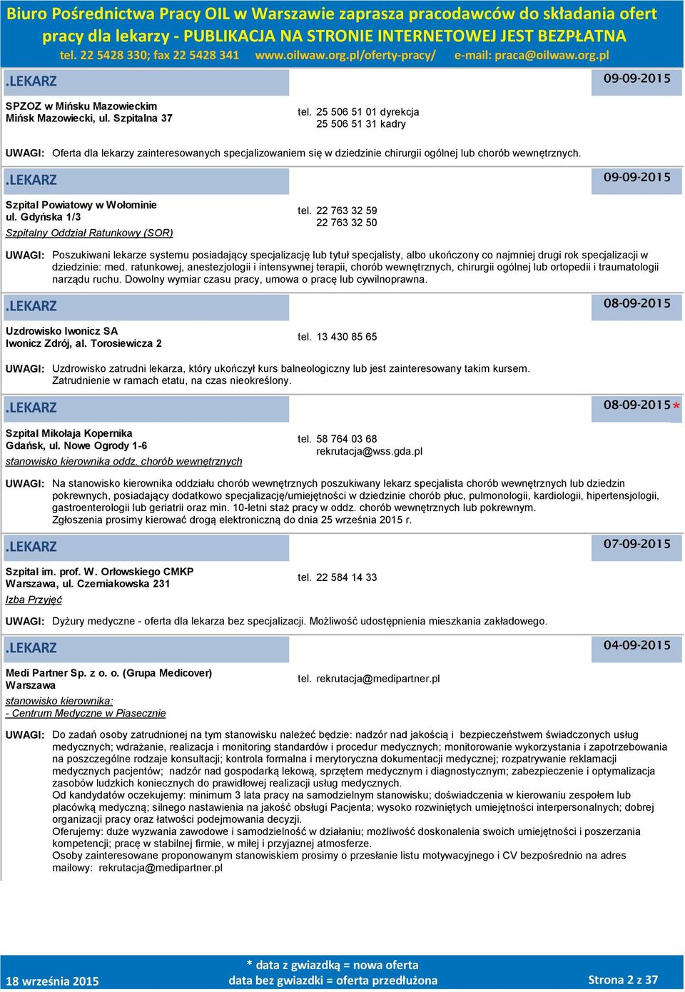 Gdyńska 1/3 Szpitalny Oddział Ratunkowy (SOR) tel.