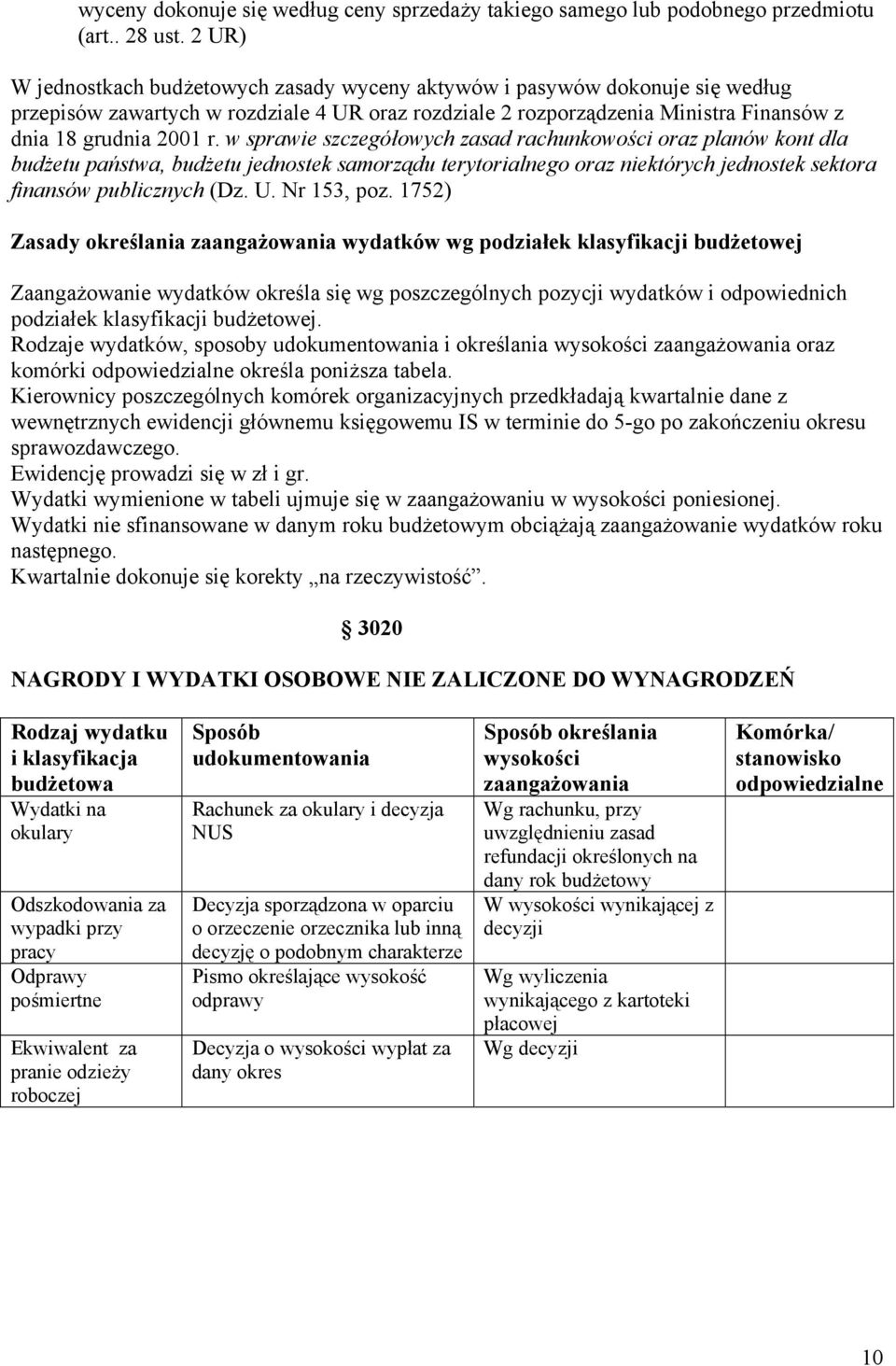 w sprawie szczegółowych zasad rachunkowości oraz planów kont dla budżetu państwa, budżetu jednostek samorządu terytorialnego oraz niektórych jednostek sektora finansów publicznych (Dz. U. Nr 153, poz.