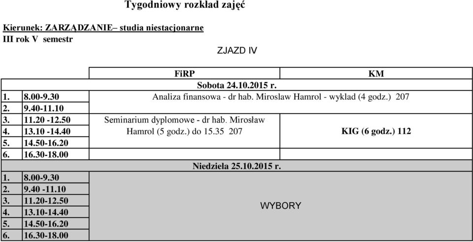 Miroslaw Hamrol - wyklad (4 godz.